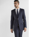 Traje micro estructura azul oscuro
