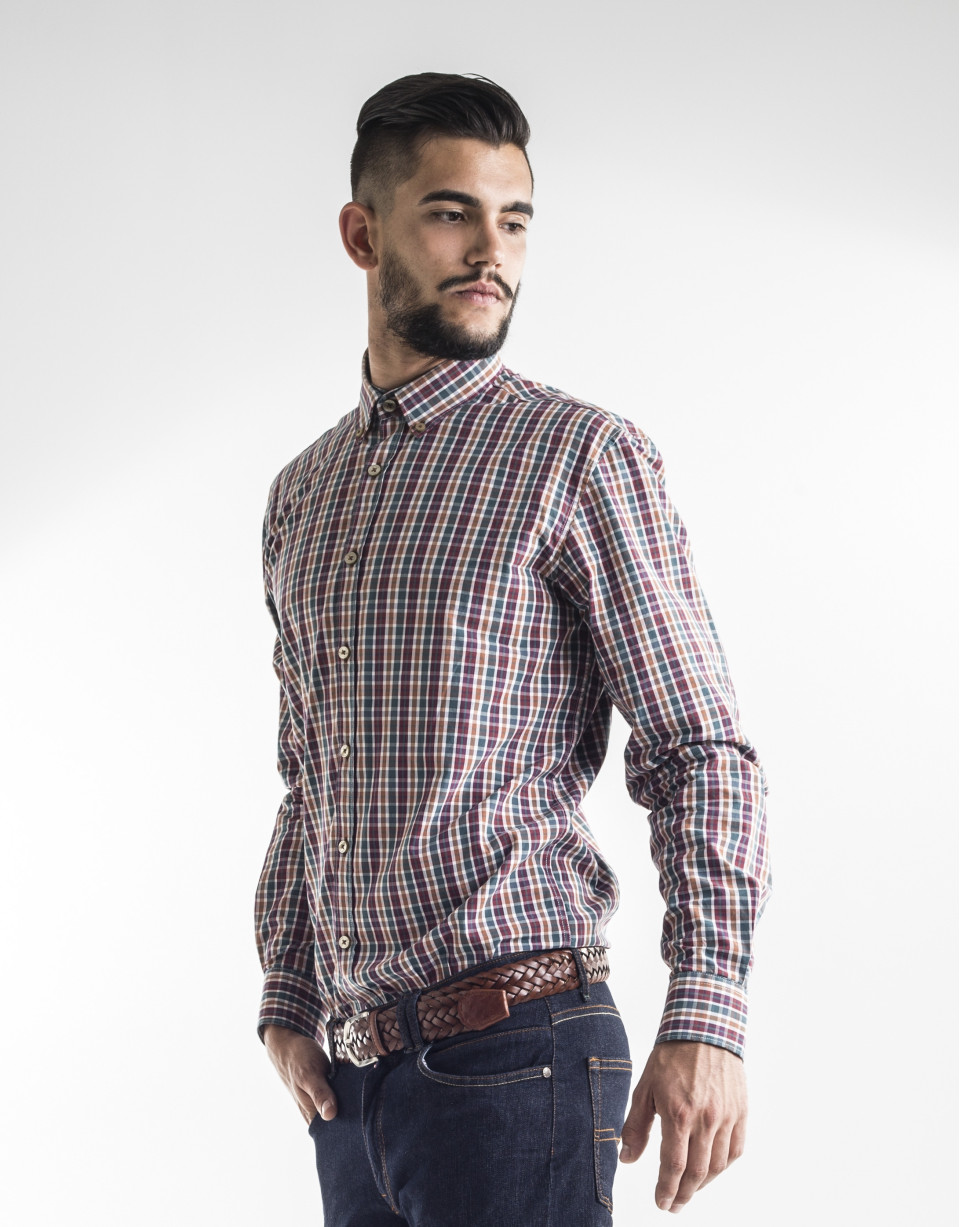 Camisa sport cuadros multicolor