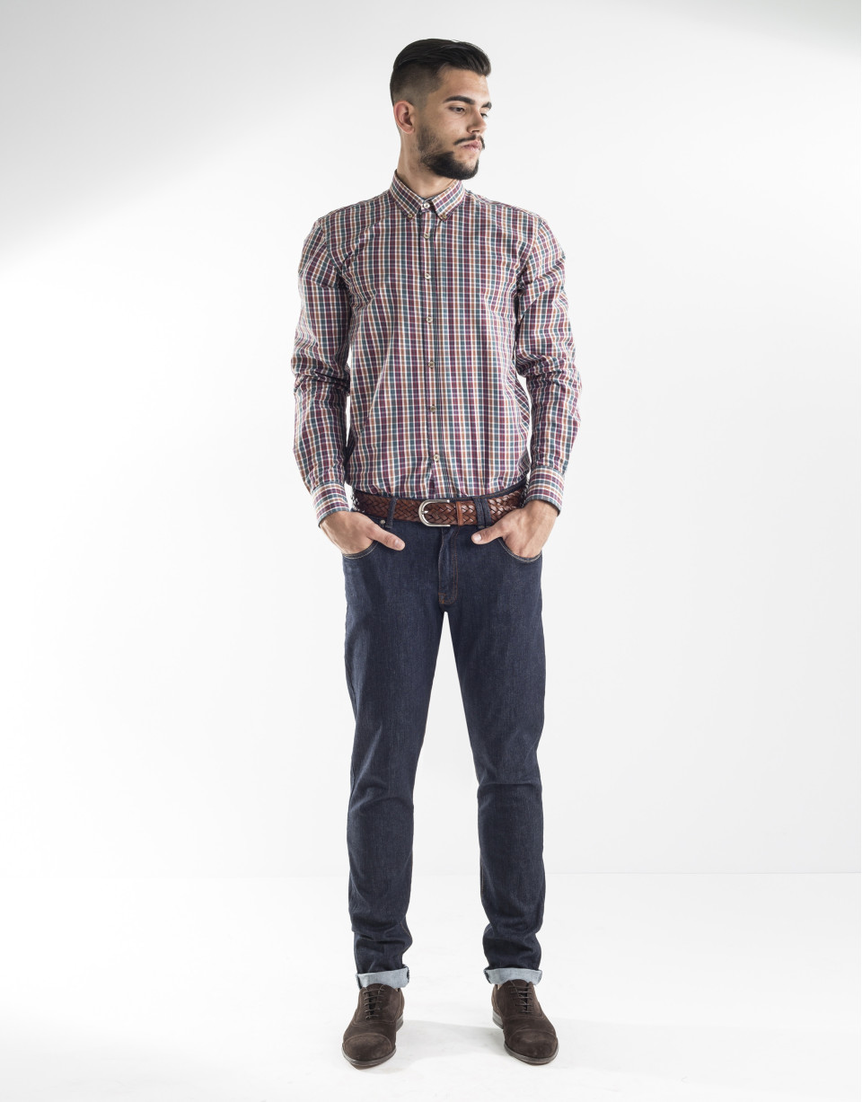 Camisa sport cuadros multicolor
