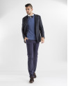 Navy blue checked sport jacket
