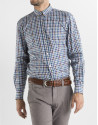 Blue and green checked sport shirt 