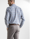 Blue and green checked sport shirt 