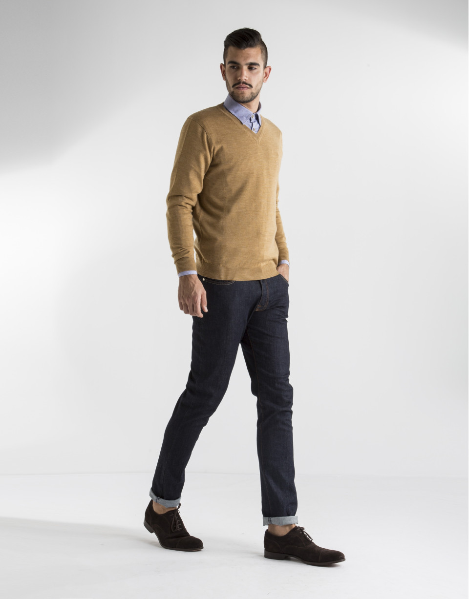 Mustard basic knit sweater 
