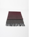 Gray and red wool scarf