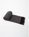 Gray and red wool scarf