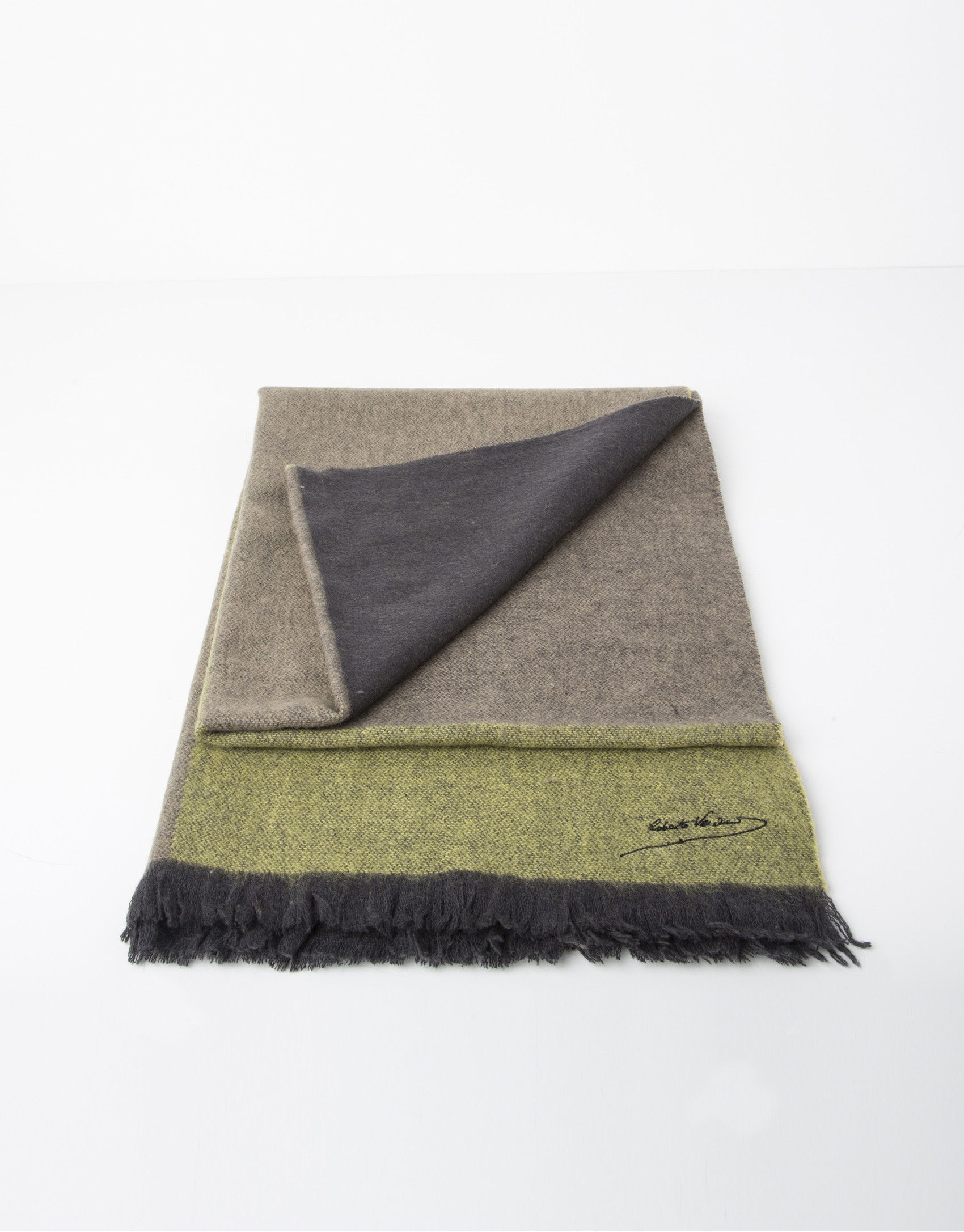 Foulard lana liso verde
