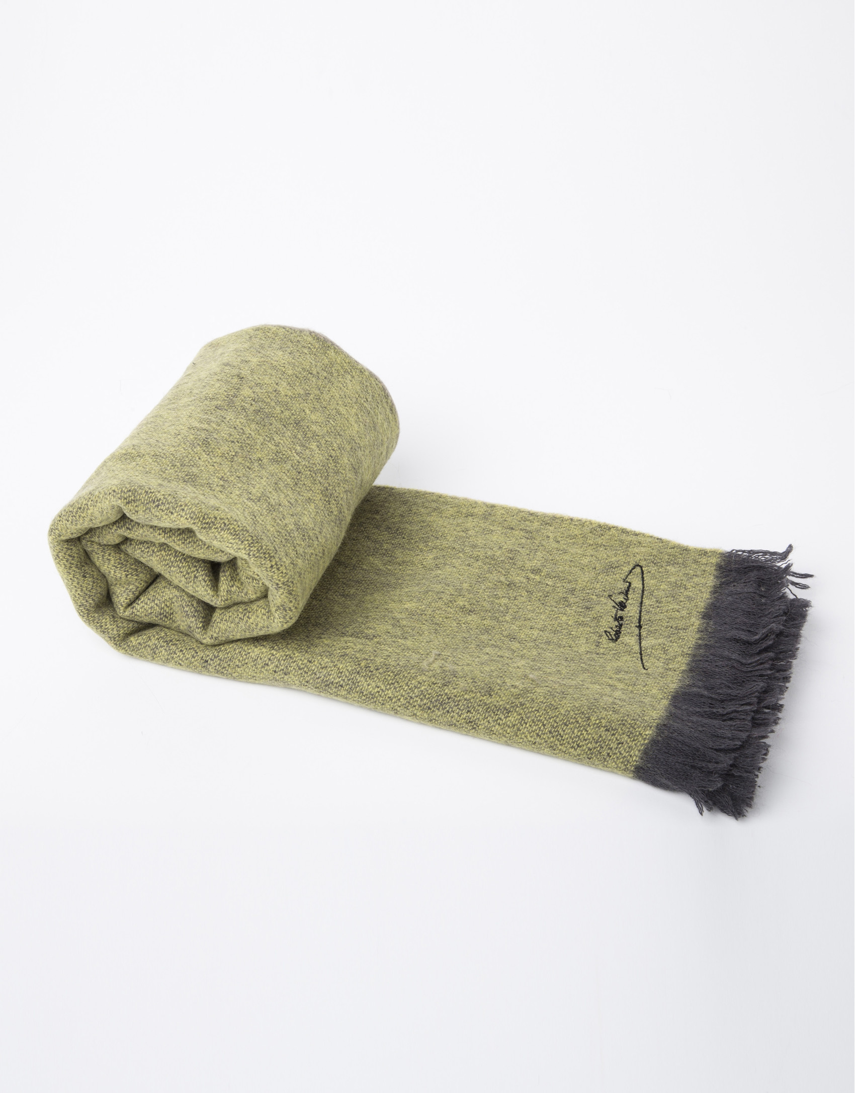 Foulard lana liso verde