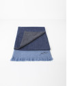 Plain blue wool scarf