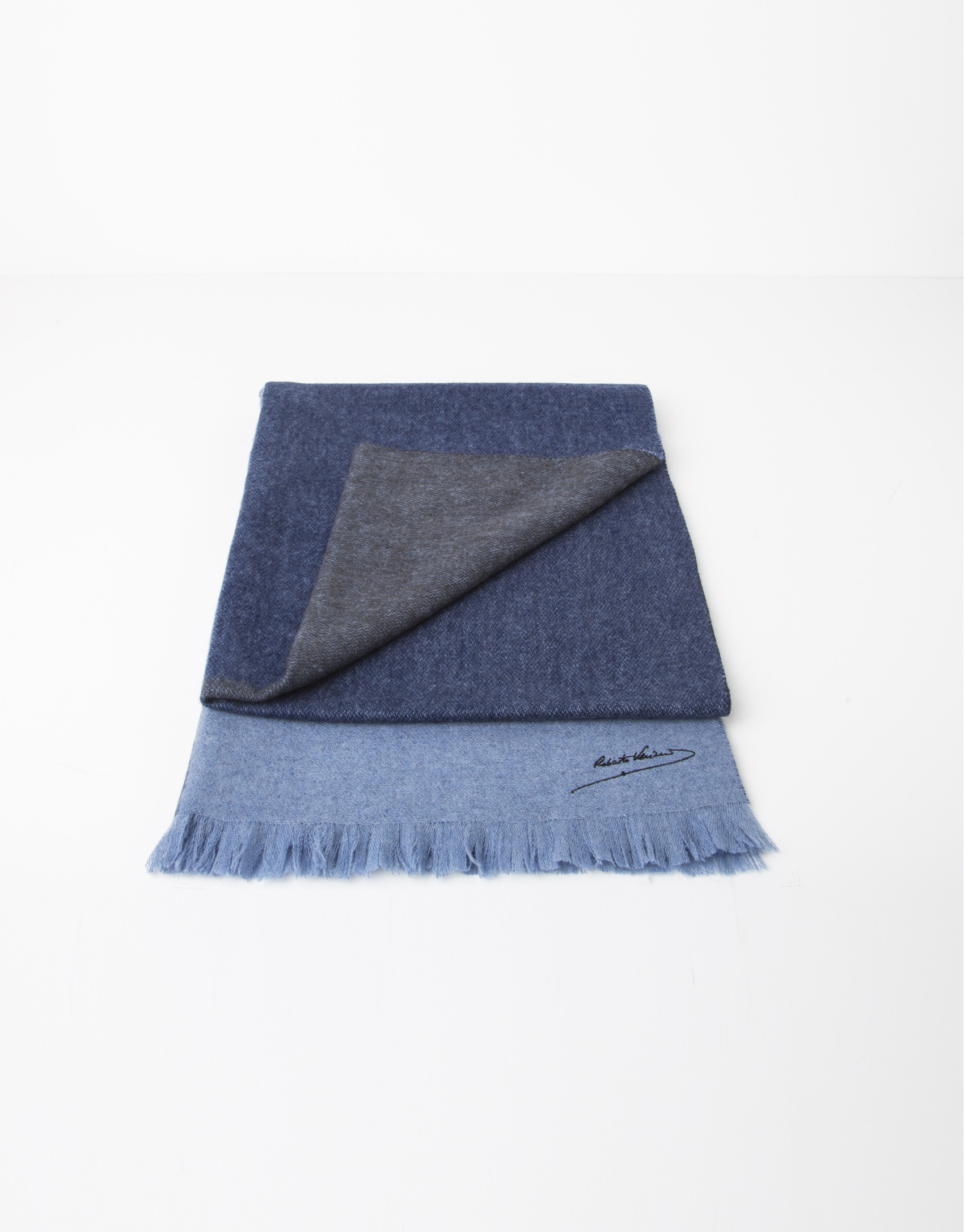 Foulard lana liso azul