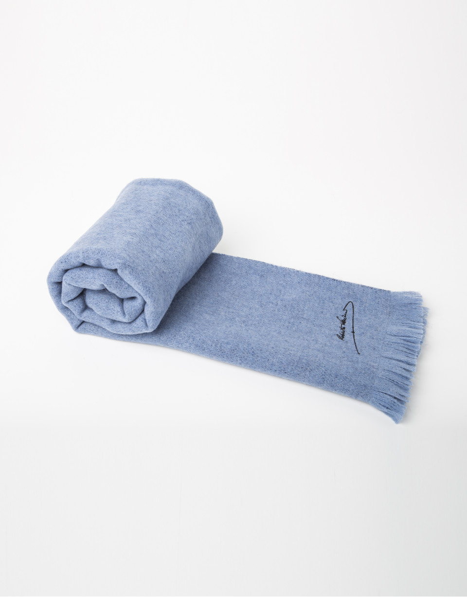 Foulard lana liso azul