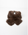 Brown fur collar scarf