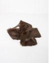 Brown fur collar scarf
