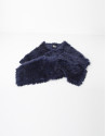 Blue fur collar