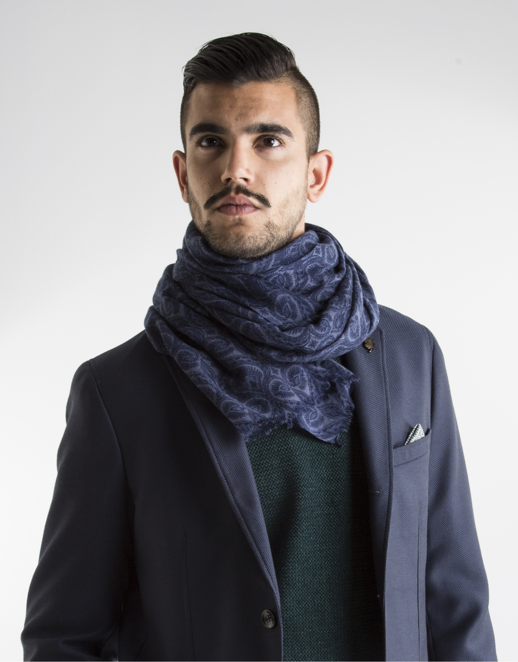 Navy print scarf