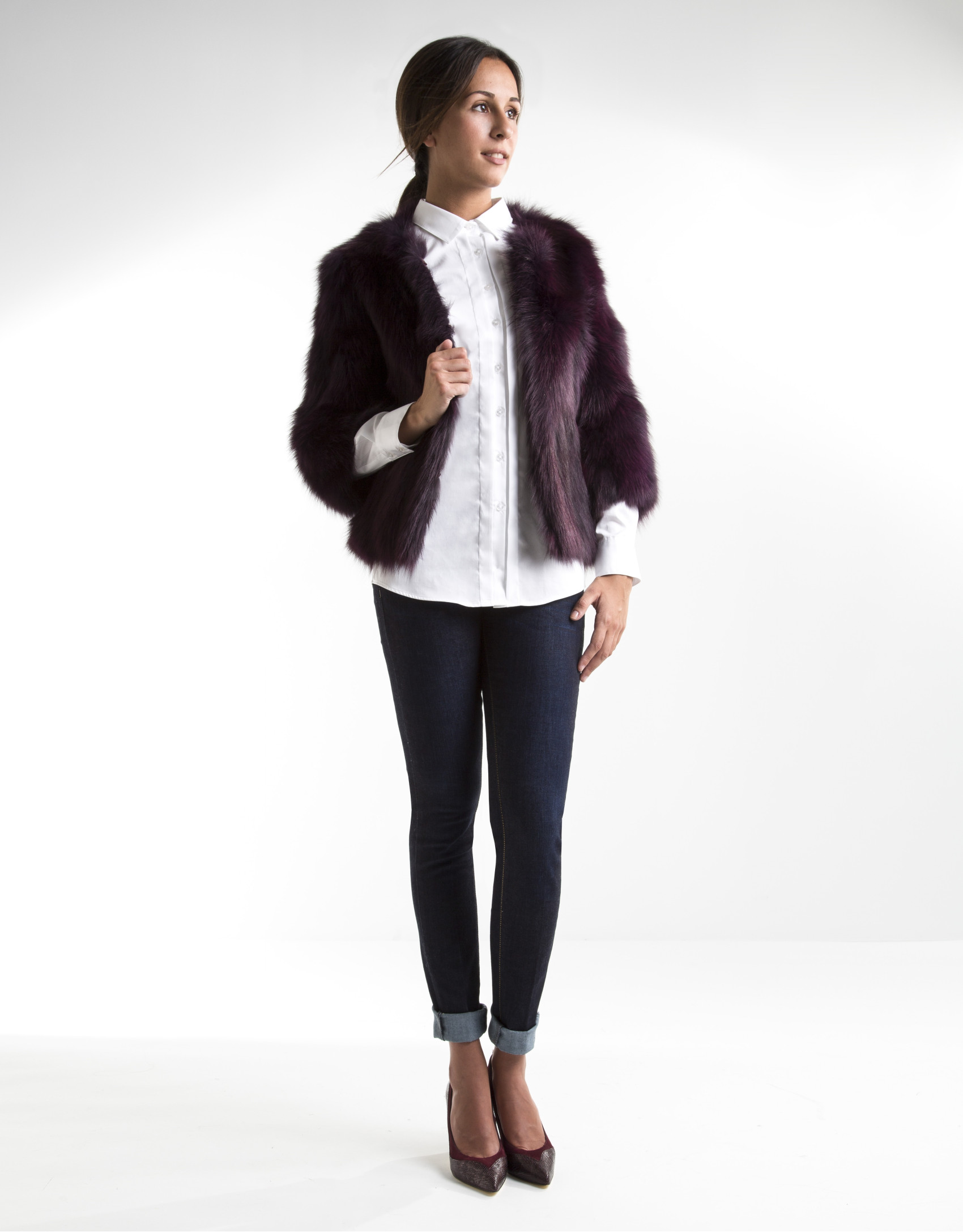 Burgundy fur jacket