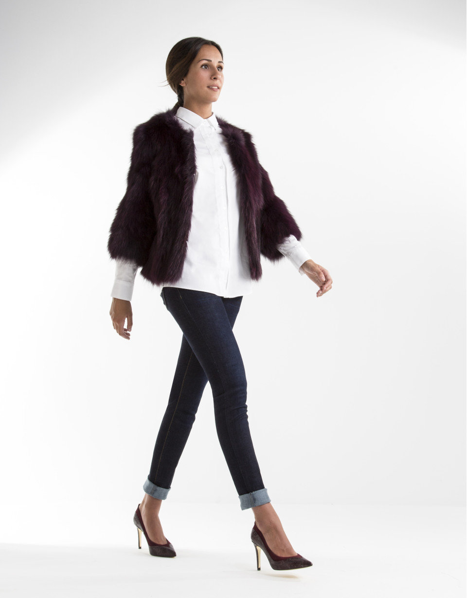 Burgundy fur jacket