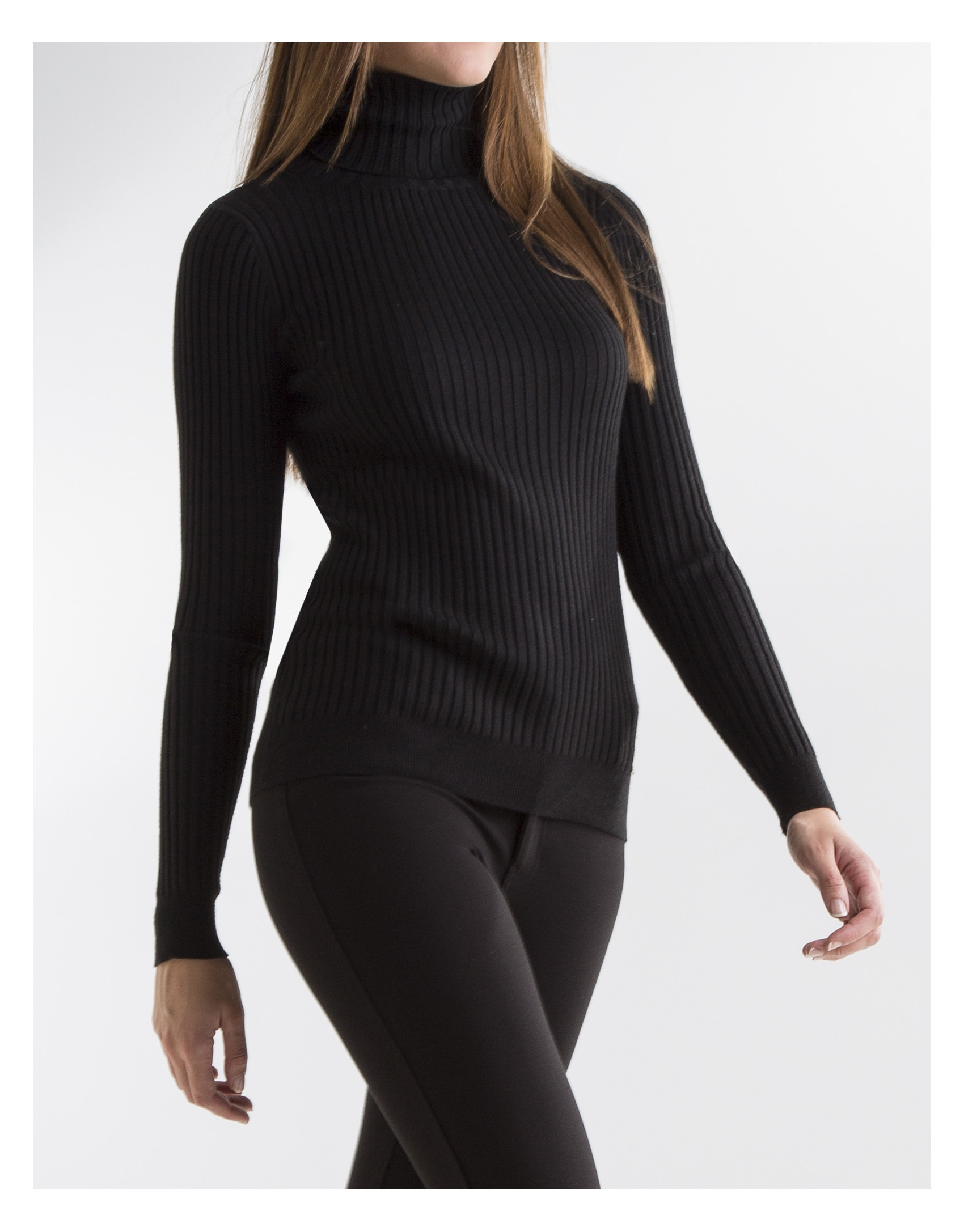 Jersey canalé negro