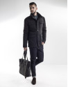 Black tracksuit jacket with front zipper