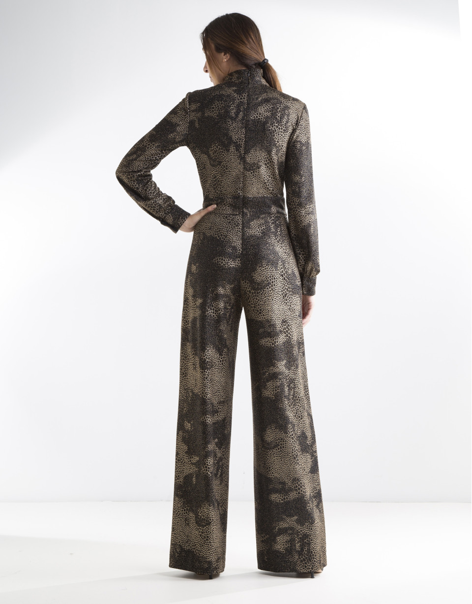 Print jumpsuit with glitter