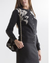 Short black print jacket