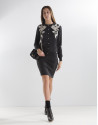 Short black print jacket