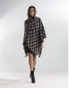 Grey fringed poncho
