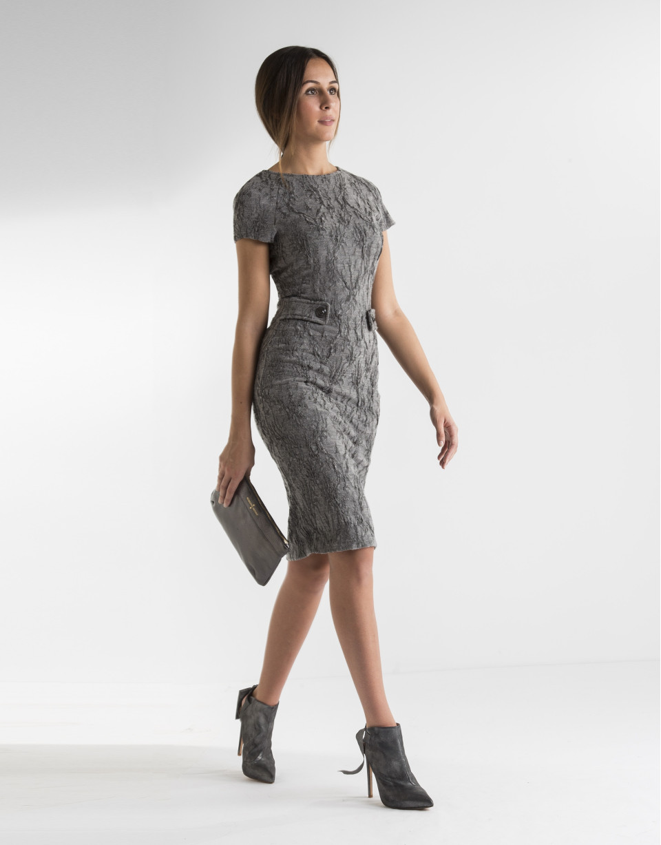 Gray dress with belt loops