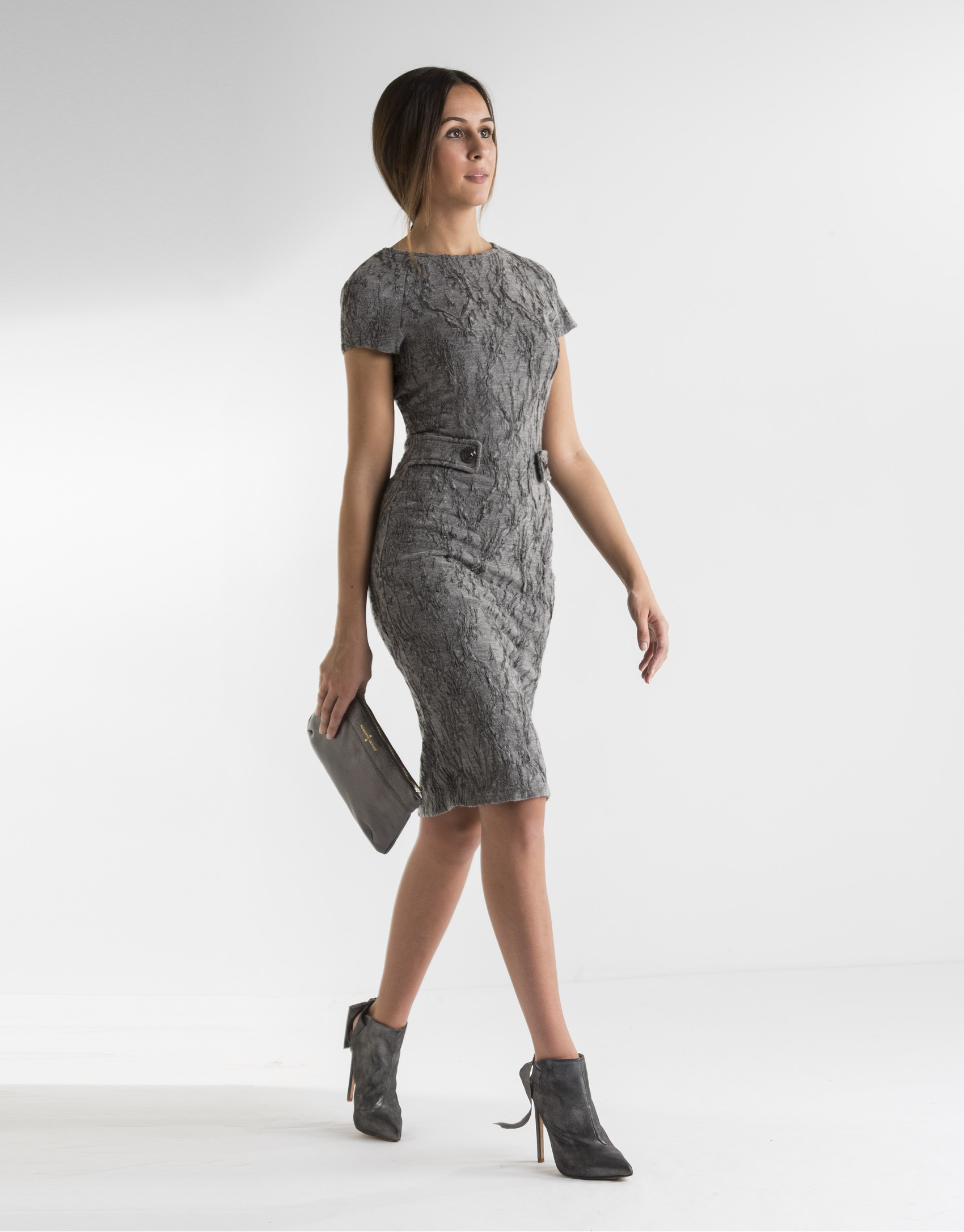 Gray dress with belt loops