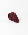Burgundy tie with gray dots