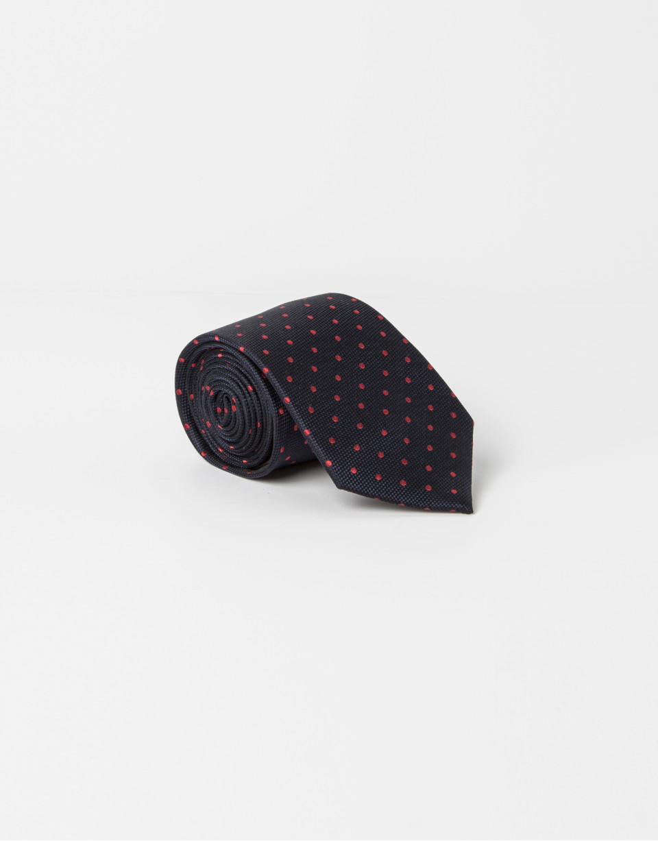Corbata topos rojos fondo marino