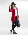 Chaqueta larga punto rojo