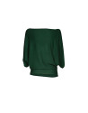 Wide sleeve boat neck pullover