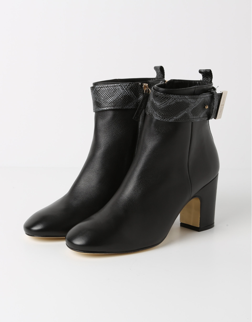 Black lambskin BOMBAI ankle boot