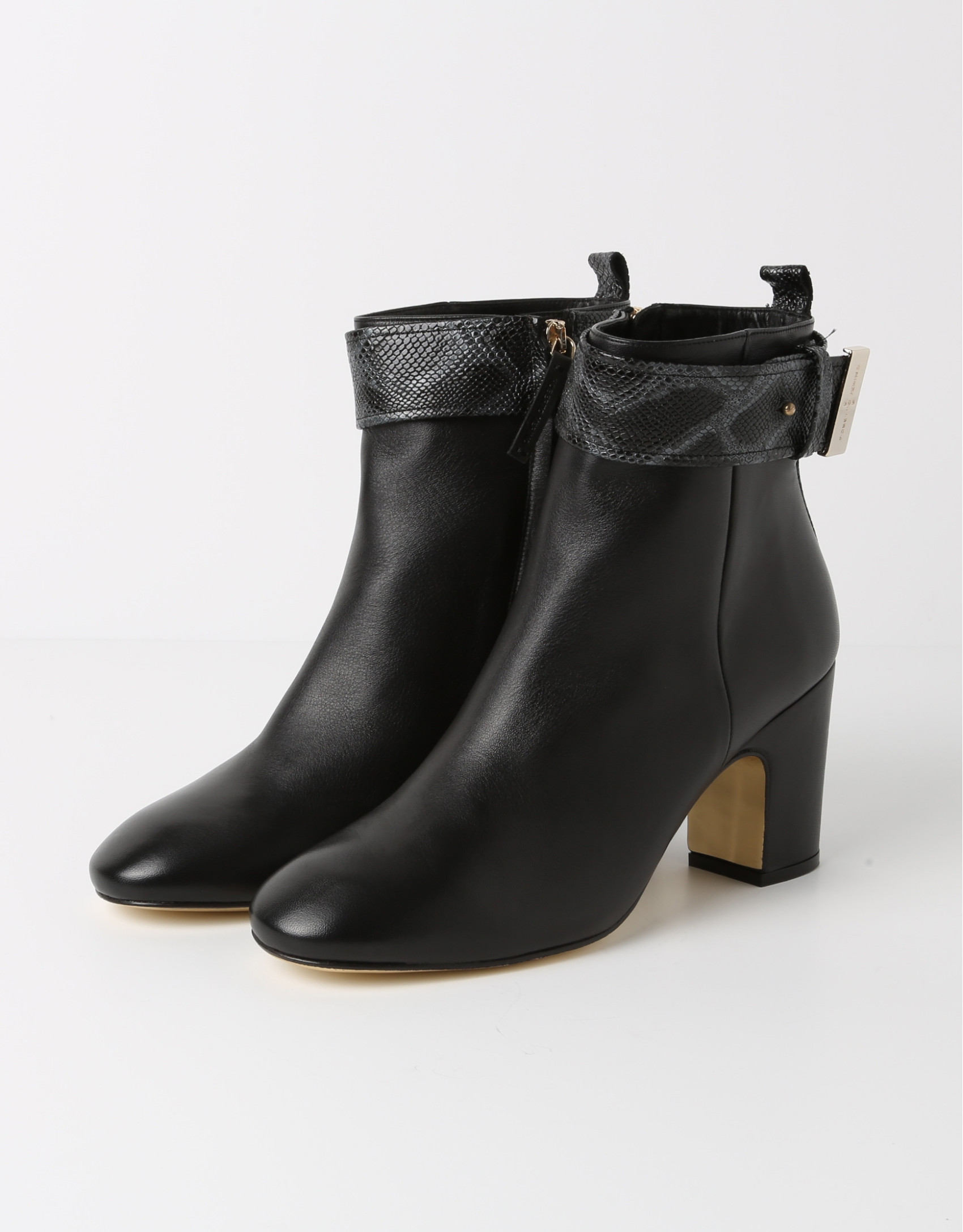 Black lambskin BOMBAI ankle boot