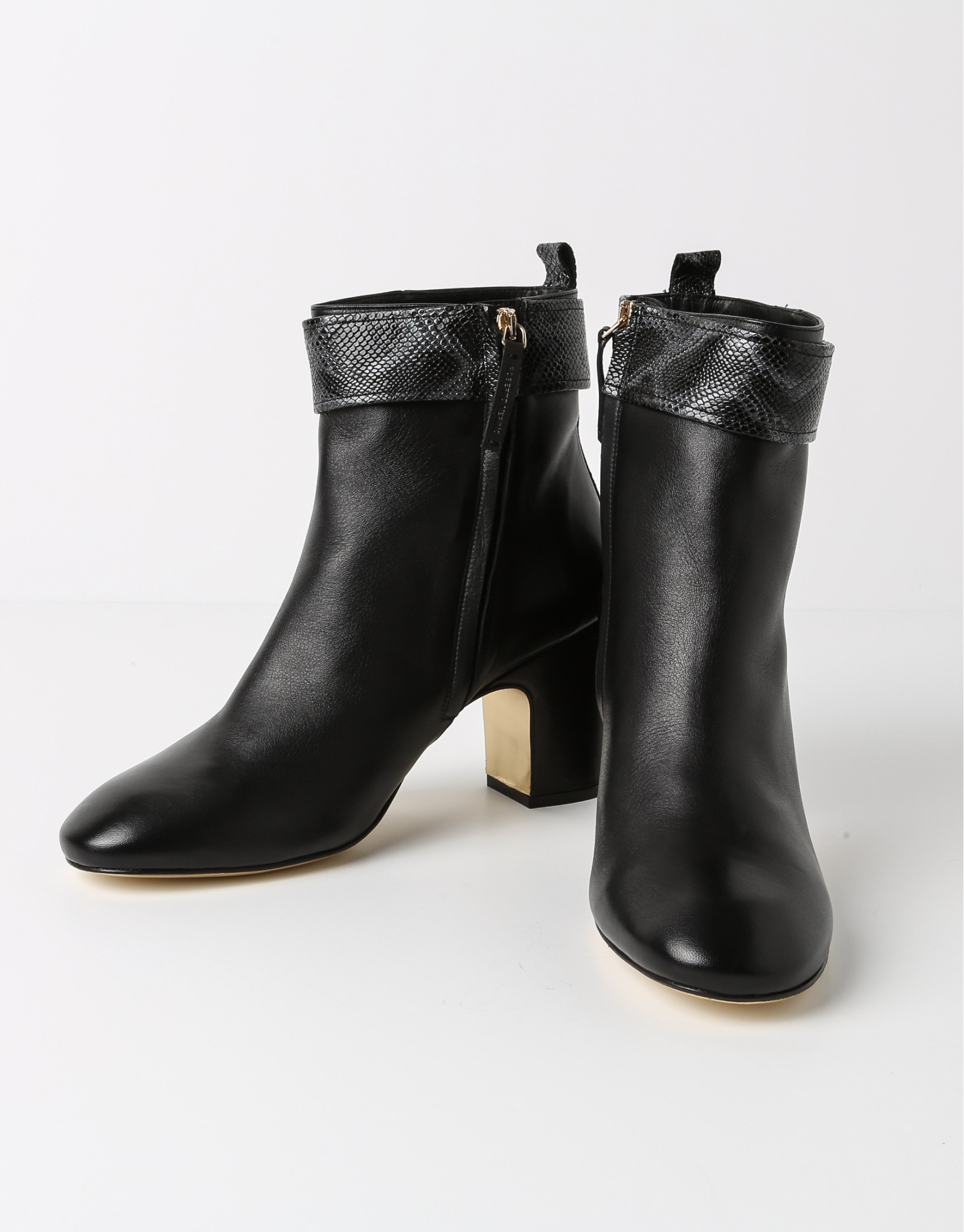Black lambskin BOMBAI ankle boot