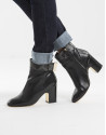 Black lambskin BOMBAI ankle boot