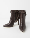 Brown leather BUDAPEST ankle boot