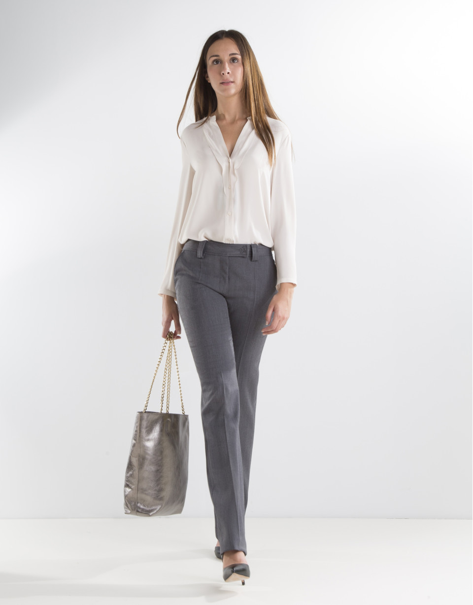 Gray pants with darts