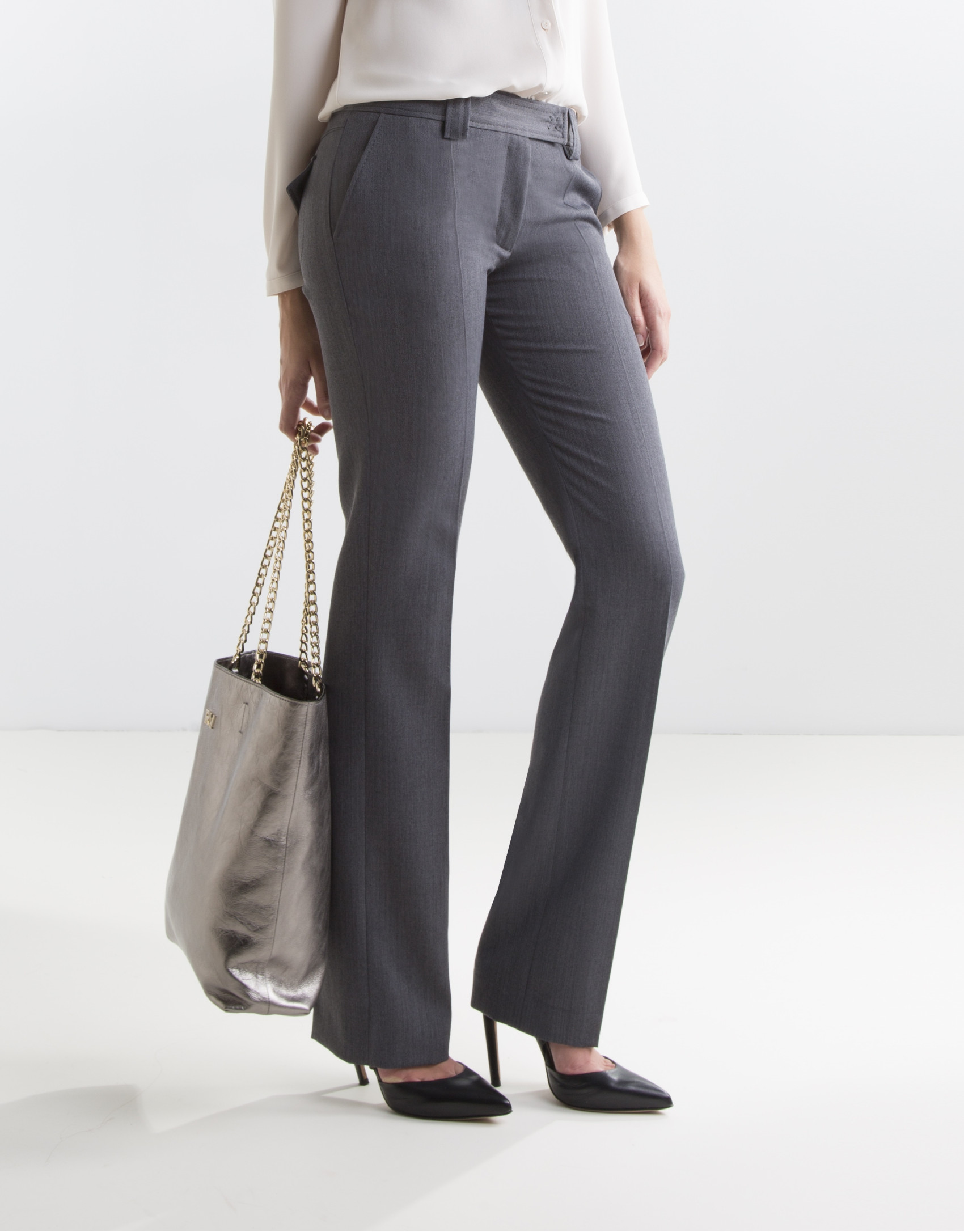 Gray pants with darts