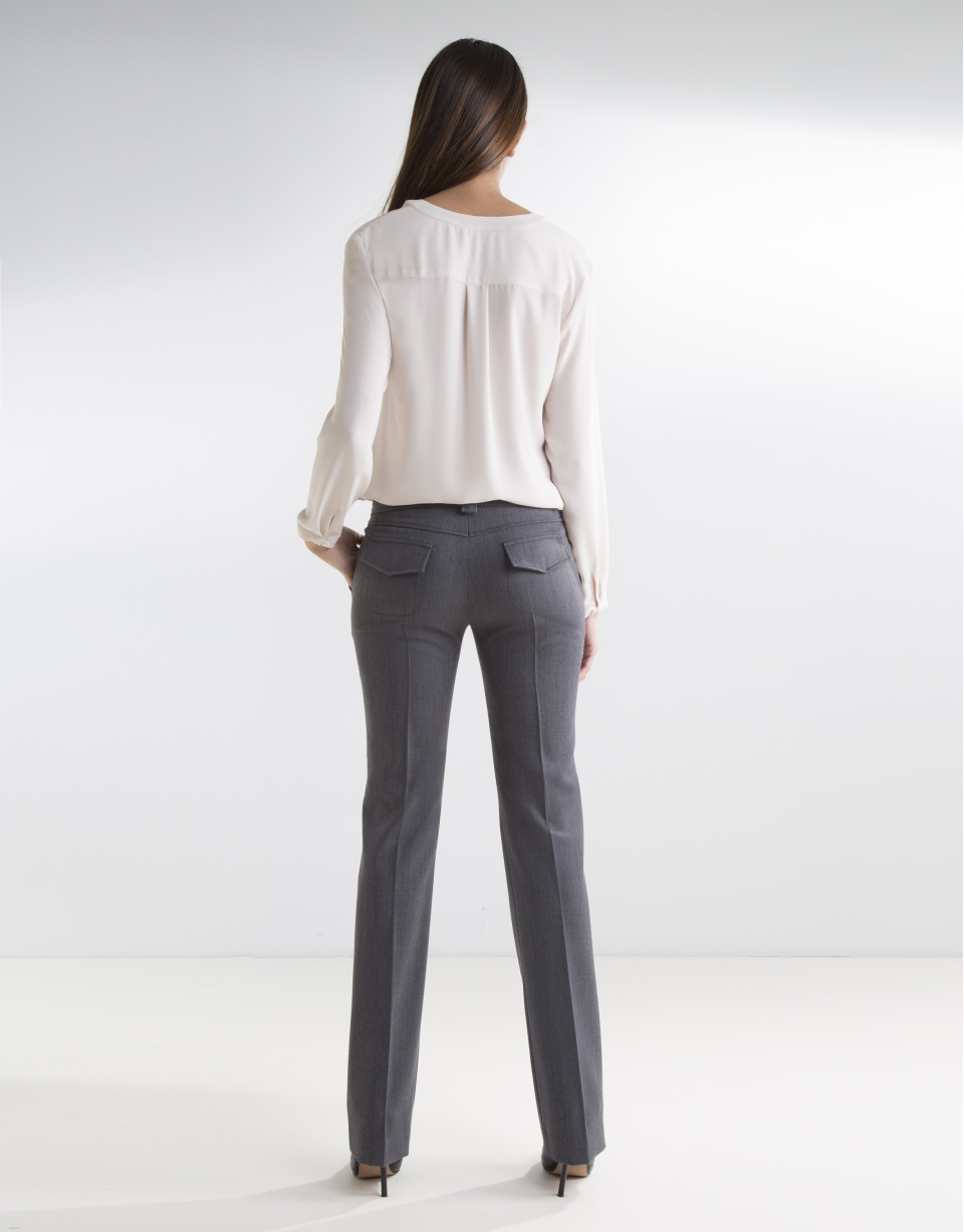 Gray pants with darts