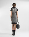 Zebra print dress with turtle neck