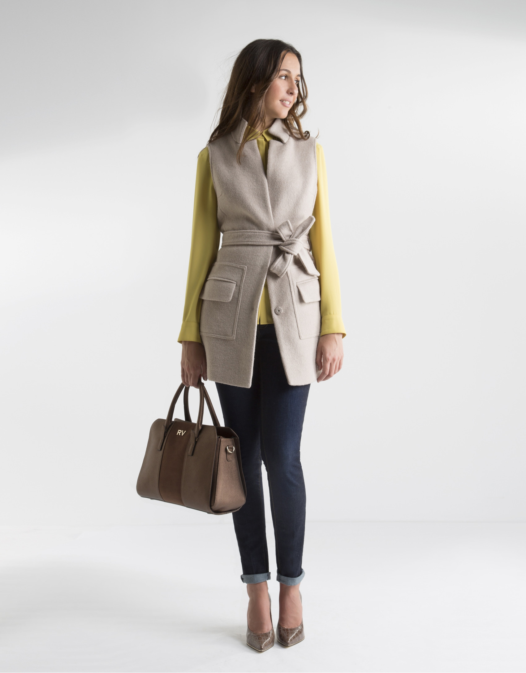 Chaleco de lana beige