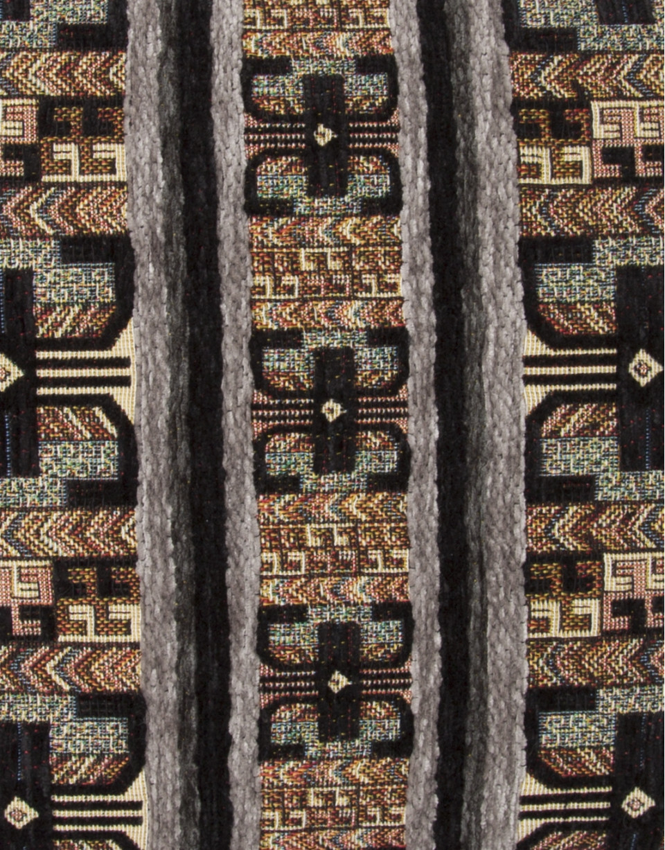 Jacquard and nappa shopping bag