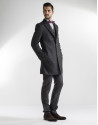 Gray and black herringbone coat