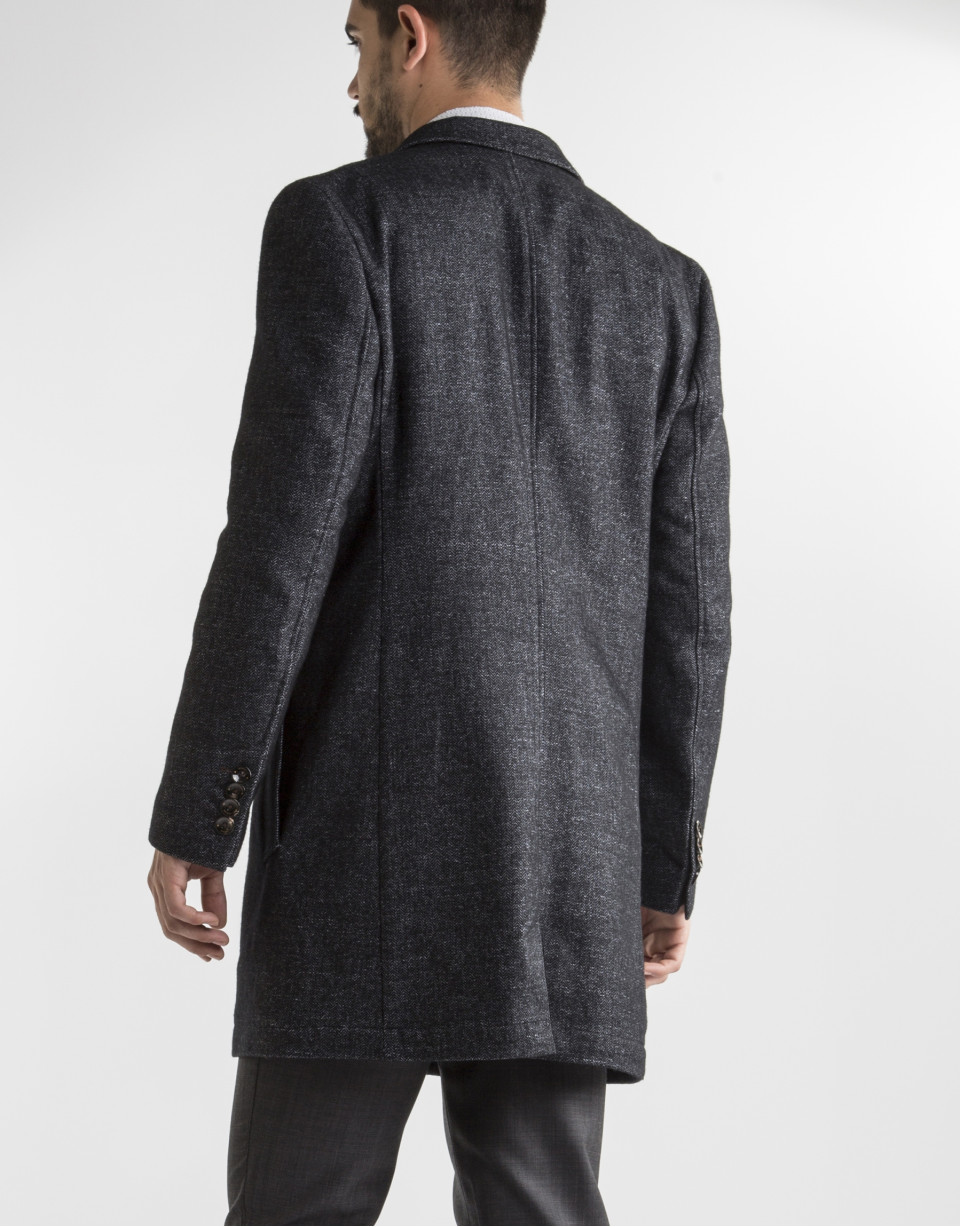 Gray and black herringbone coat