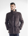 Chocolate brown tracksuit jacket with four pockets