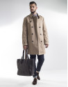 Gabardina beige cruzada