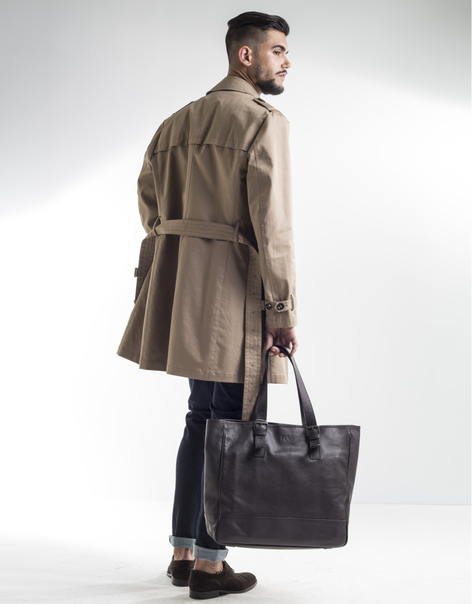 Gabardina beige cruzada