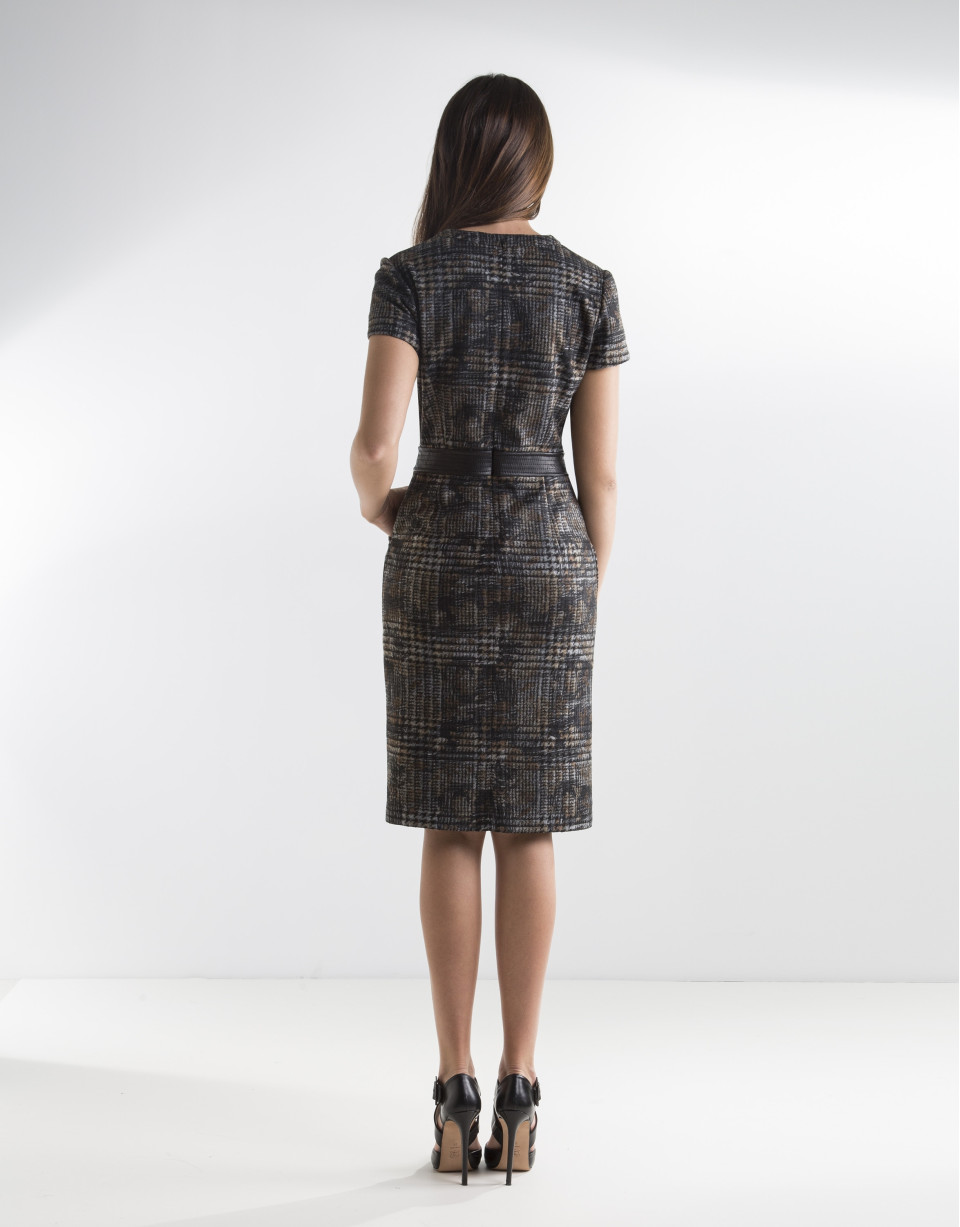 Vestido cuadros grises