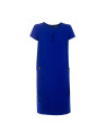Vestido evasé crepe azul